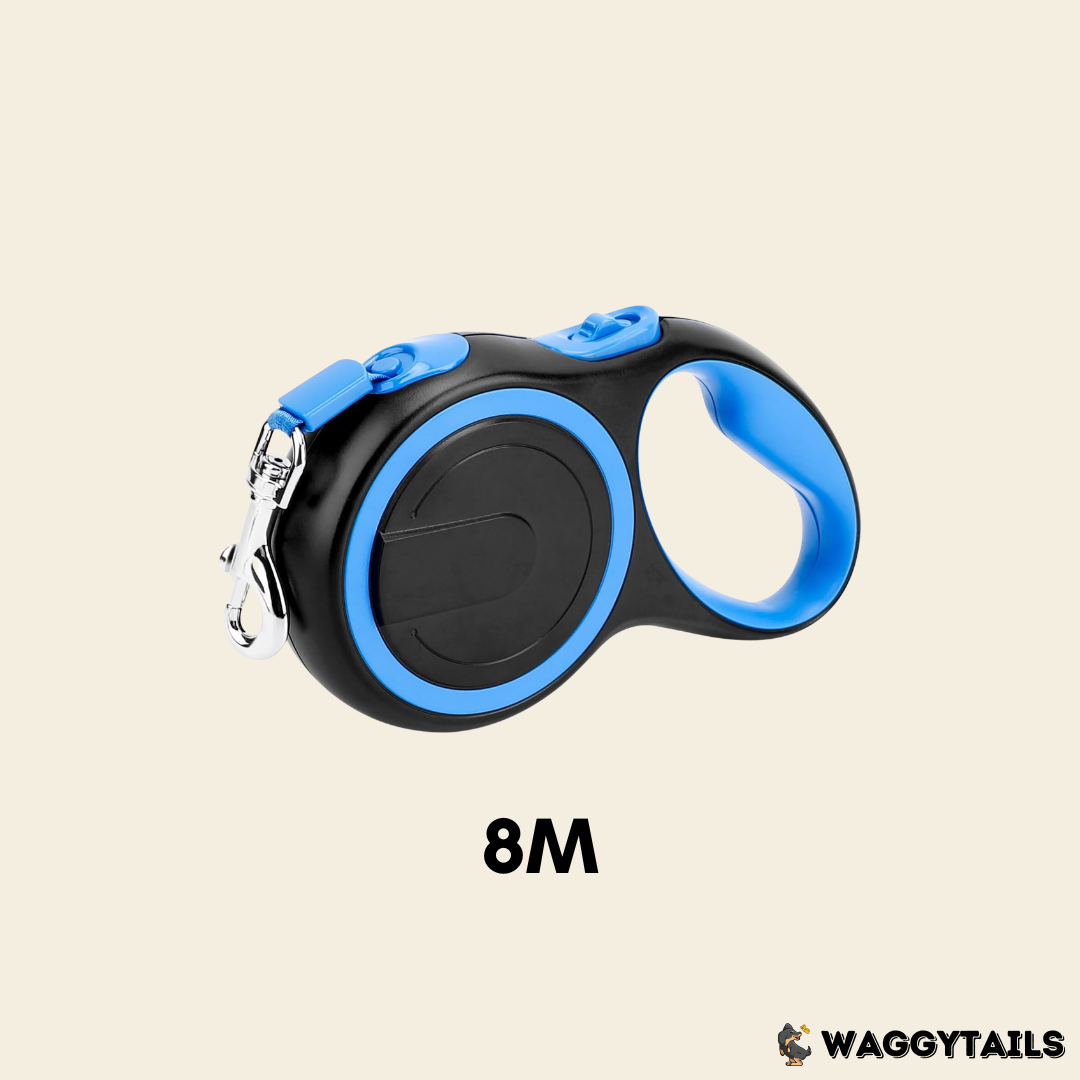 Waggytails Retractable Dog Leash - Blue