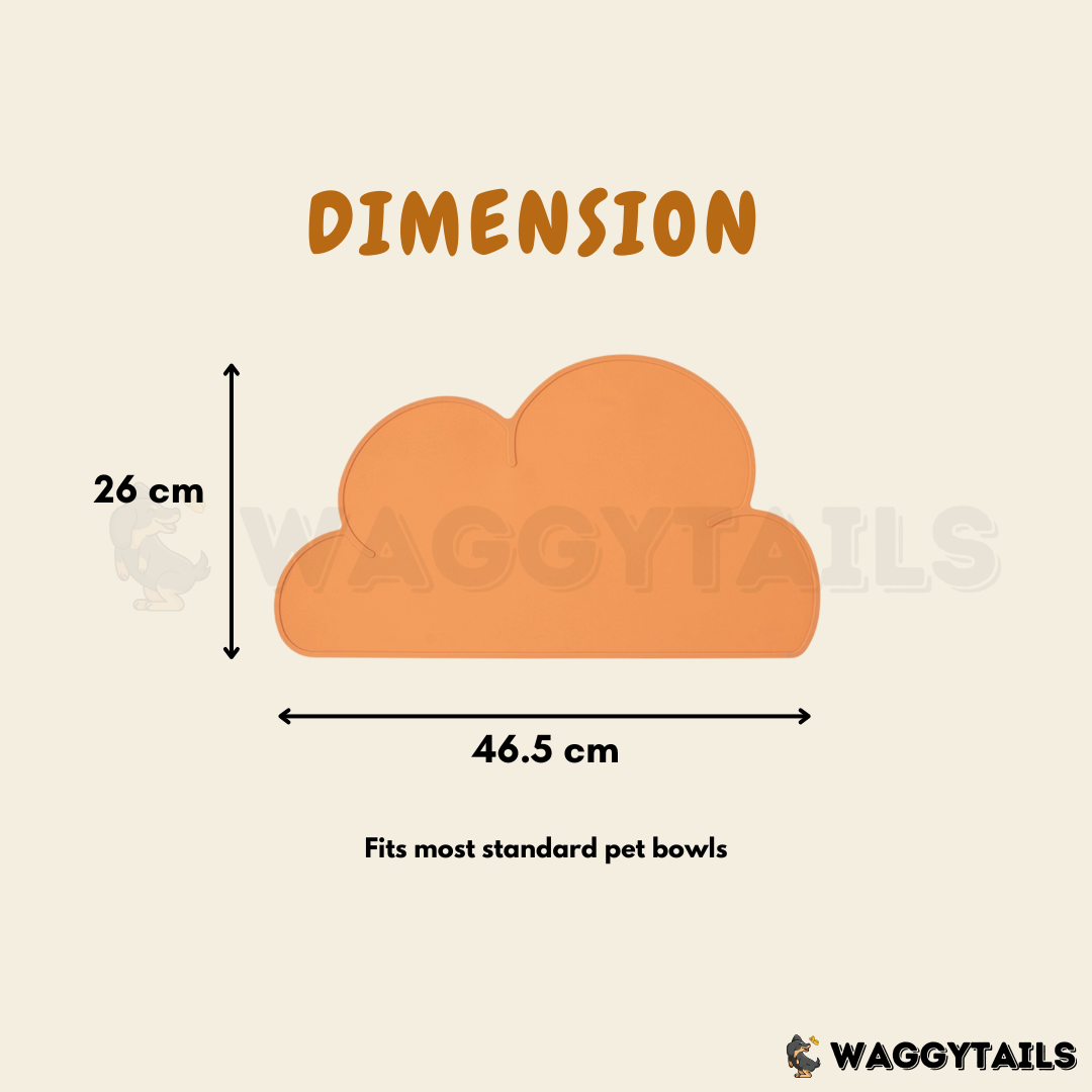 Silicone Pet Feeding Mat - Orange Cloud