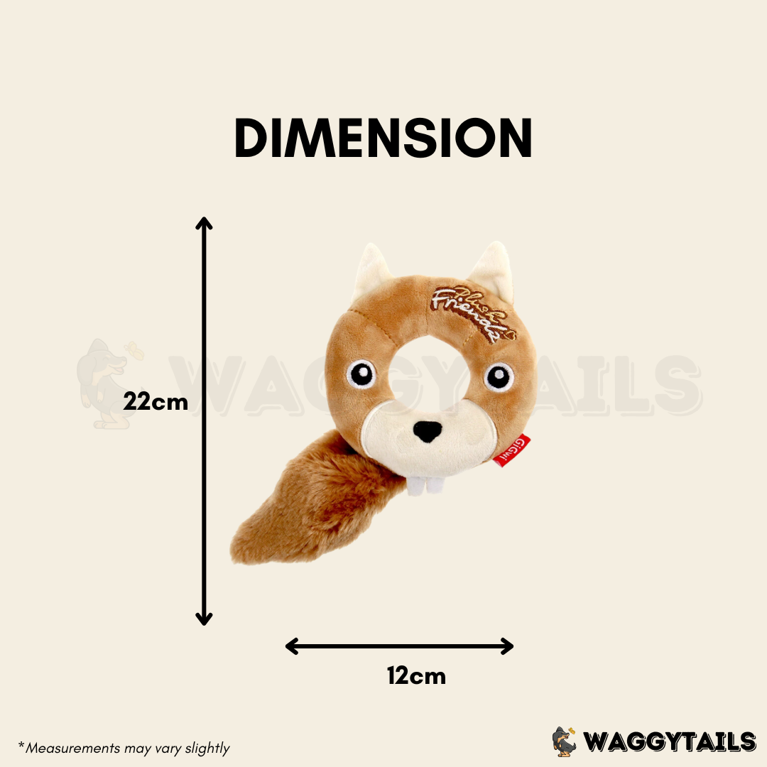 GiGwi PLUSH Friendz Plush Toy - Donut Squirrel