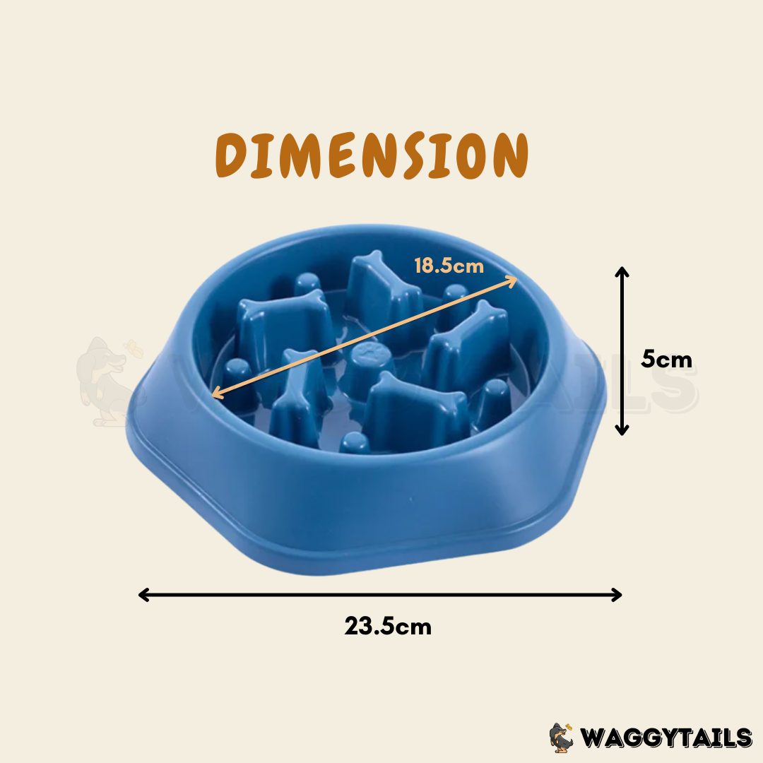 Waggytails Slow Feeder Bowl - Blue