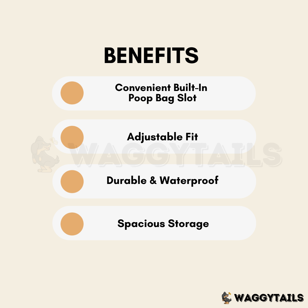 Waggytails Harness Bag in Blue, benefits overview