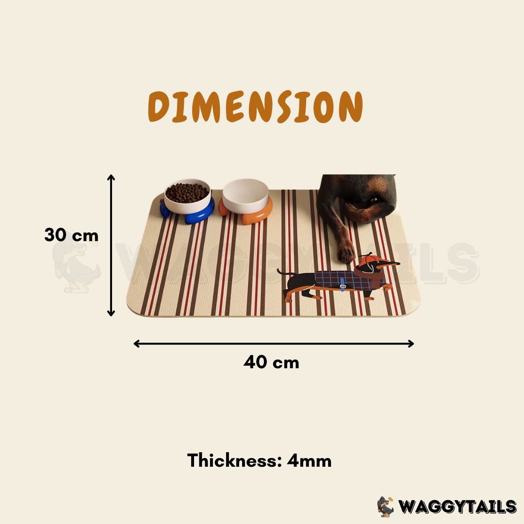 Waggytails Non-Slip PVC Pet Feeding Mat - Plaid Dachshund, page 4