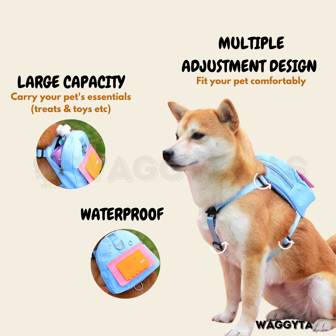 Waggytails Harness Bag in Yellow, handle close-up