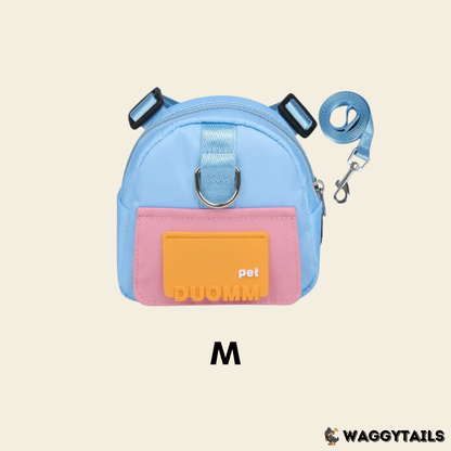 Waggytails Harness Bag in Blue, final detail view