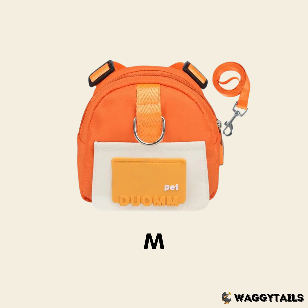 Waggytails Harness Bag in Orange, final detail view