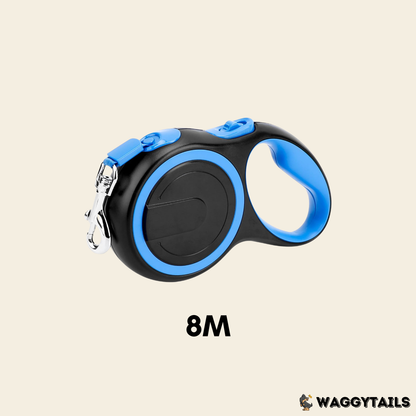 Waggytails Retractable Dog Leash - Blue