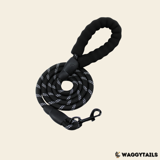 Waggytails Heavy Duty Reflective Dog Leash - Black