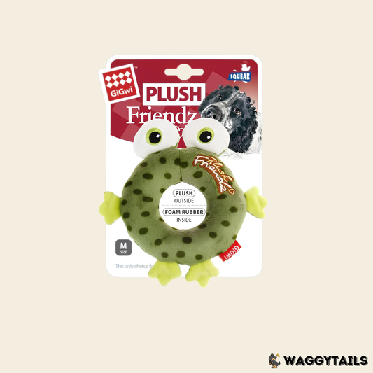 GiGwi PLUSH Friendz Plush Toy - Donut Frog
