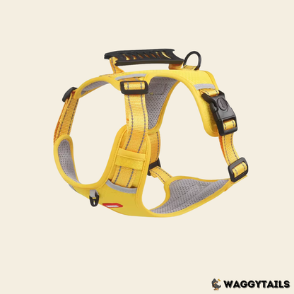 Waggytails Adjustable Reflective Dog Harness - Yellow