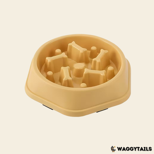 Waggytails Slow Feeder Bowl - Yellow