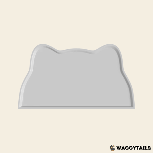 Waggytails Silicone Pet Feeding Mat - Grey Cat Head