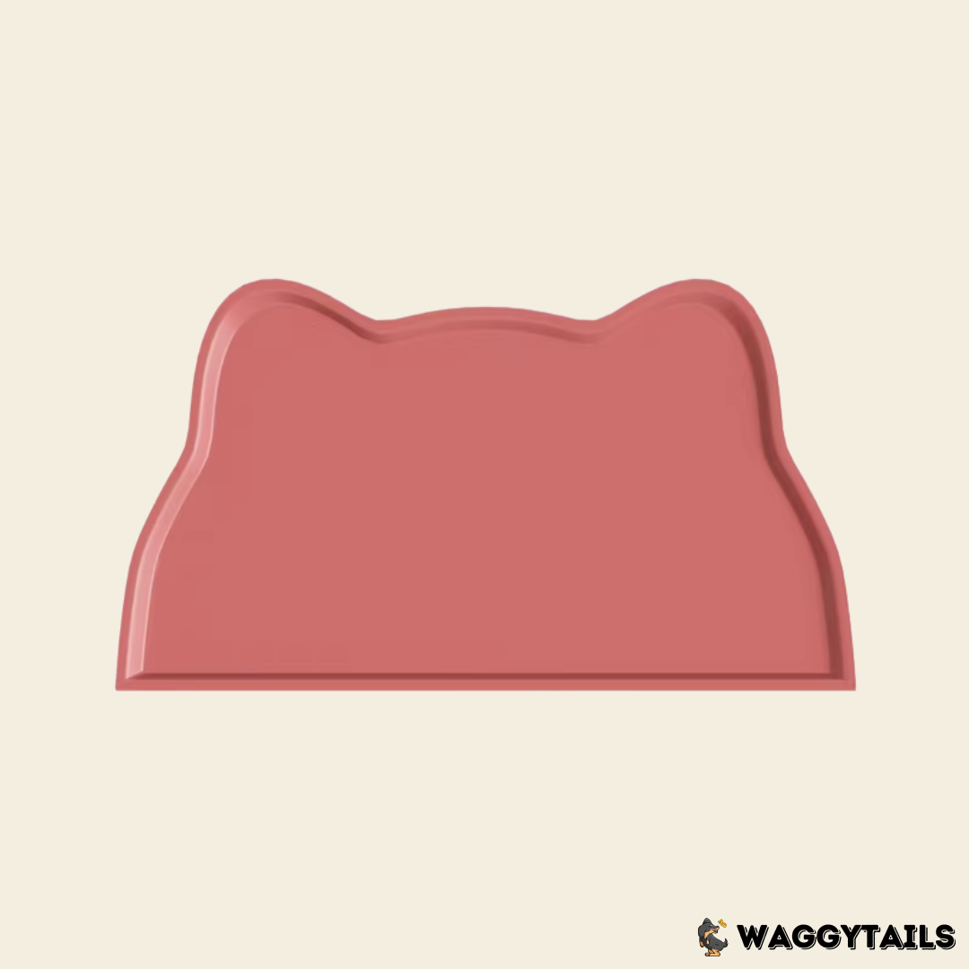 Silicone Pet Feeding Mat - Rose Pink Cat Head