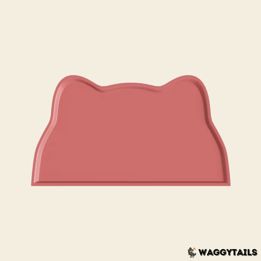 Waggytails Silicone Pet Feeding Mat - Rose Pink Cat Head