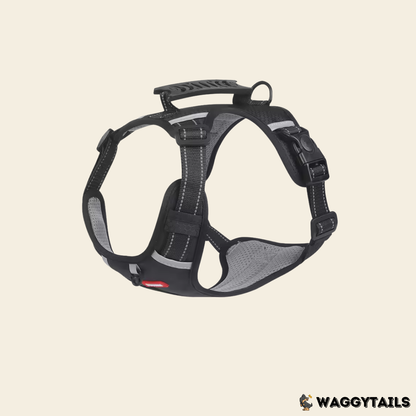 Waggytails Adjustable Reflective Dog Harness - Black
