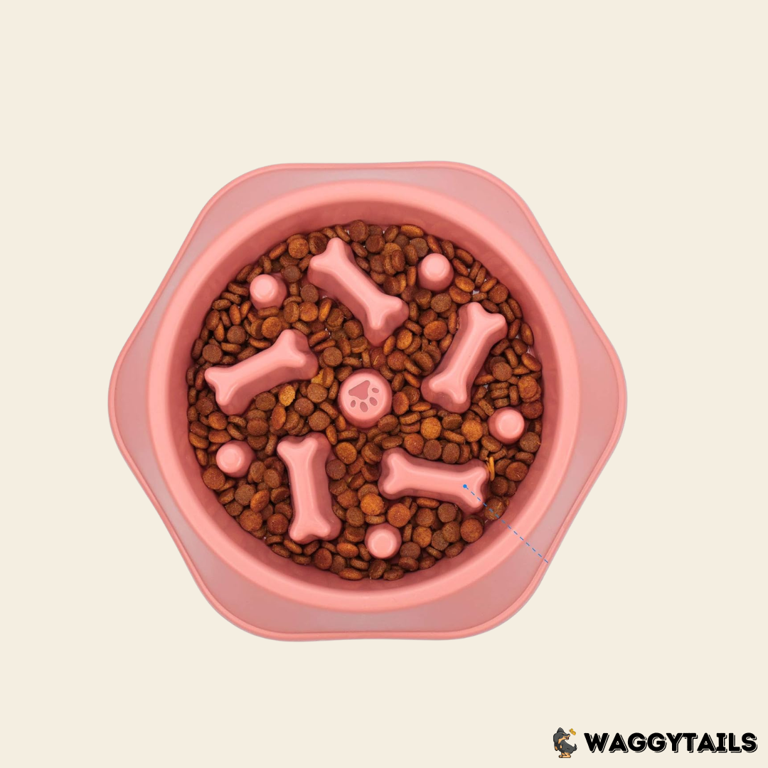 Waggytails Slow Feeder Bowl - Pink