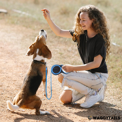 Waggytails Retractable Dog Leash - Blue