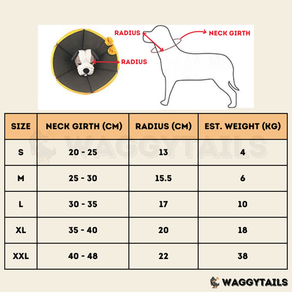 Waggytails Soft Pet Recovery Cone - Orange