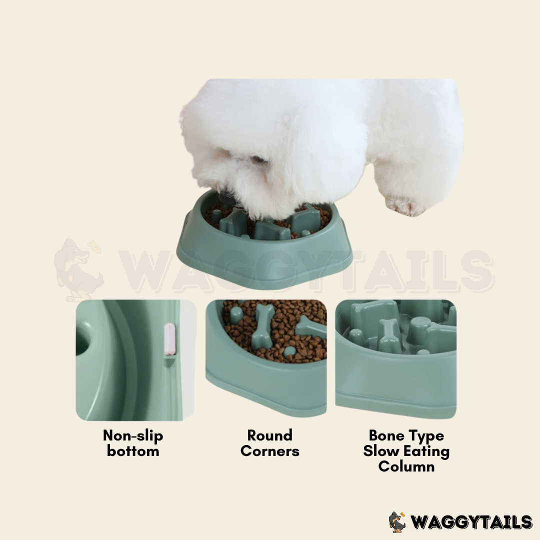 Waggytails Slow Feeder Bowl - Yellow