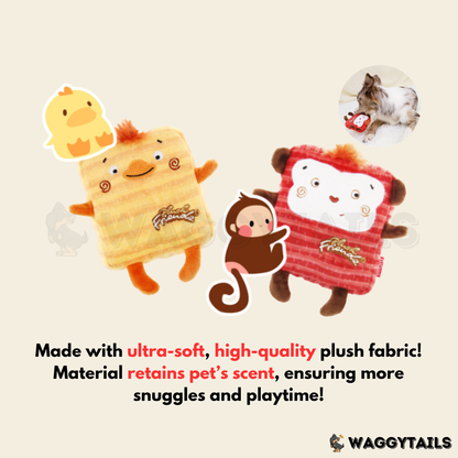 GiGwi PLUSH Friendz Plush Toy - Square Monkey