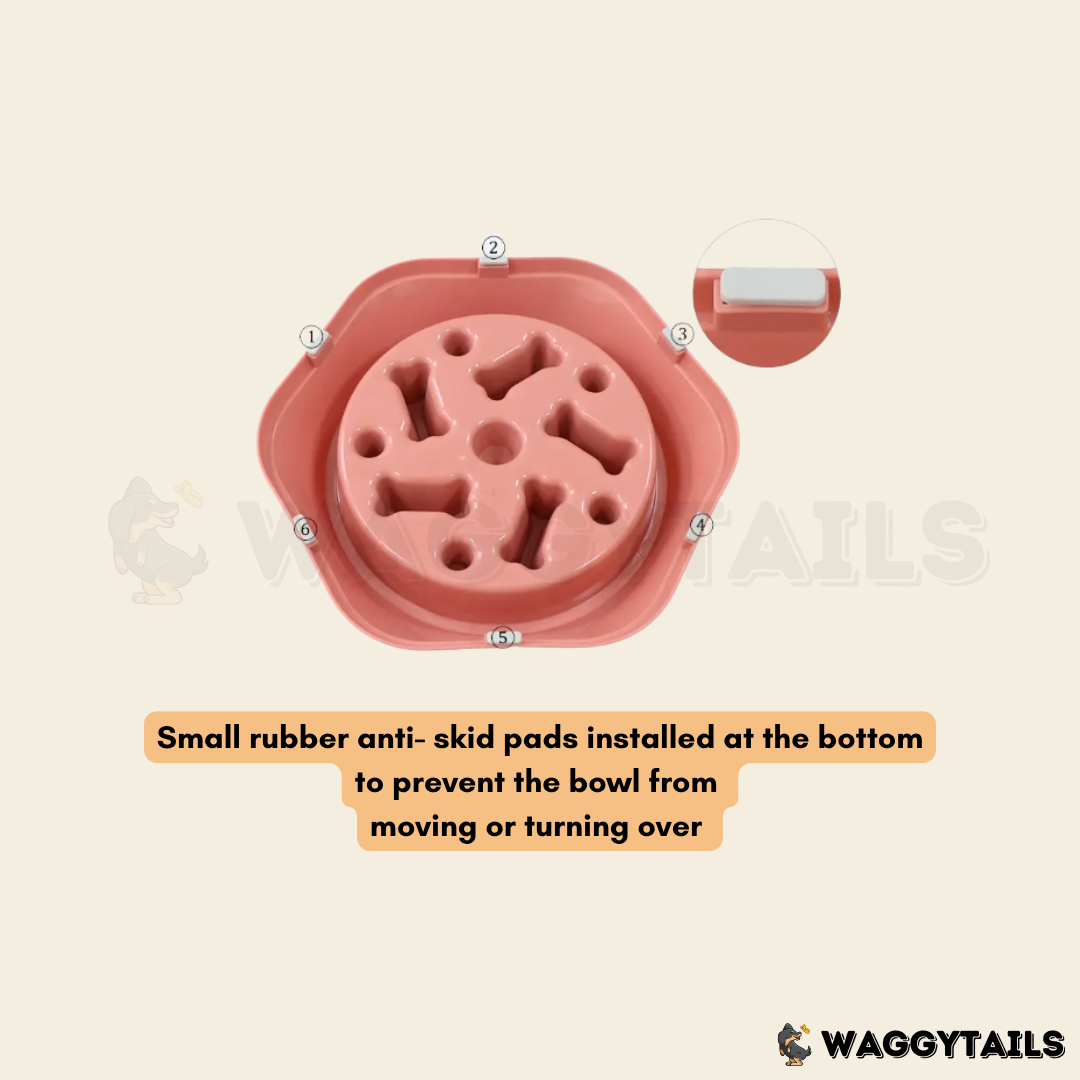 Waggytails Slow Feeder Bowl - Yellow