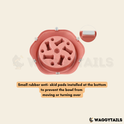 Waggytails Slow Feeder Bowl - Yellow