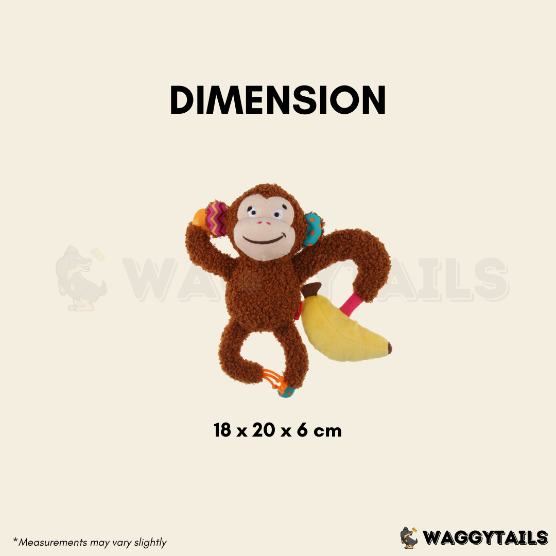 GiGwi PLUSH Friendz Plush Toy - Playful Monkey