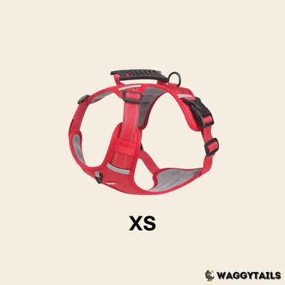 Waggytails Adjustable Reflective Dog Harness - Red
