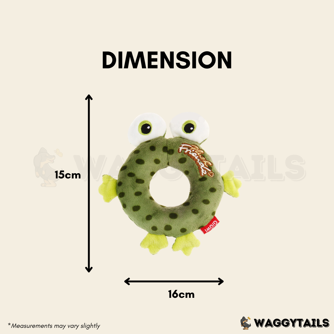 GiGwi PLUSH Friendz Plush Toy - Donut Frog