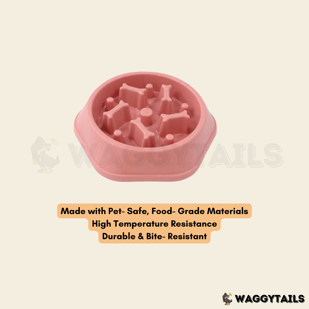 Waggytails Slow Feeder Bowl - Yellow