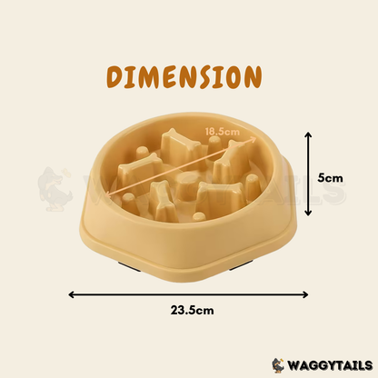 Waggytails Slow Feeder Bowl - Yellow