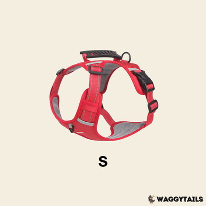 Waggytails Adjustable Reflective Dog Harness - Red
