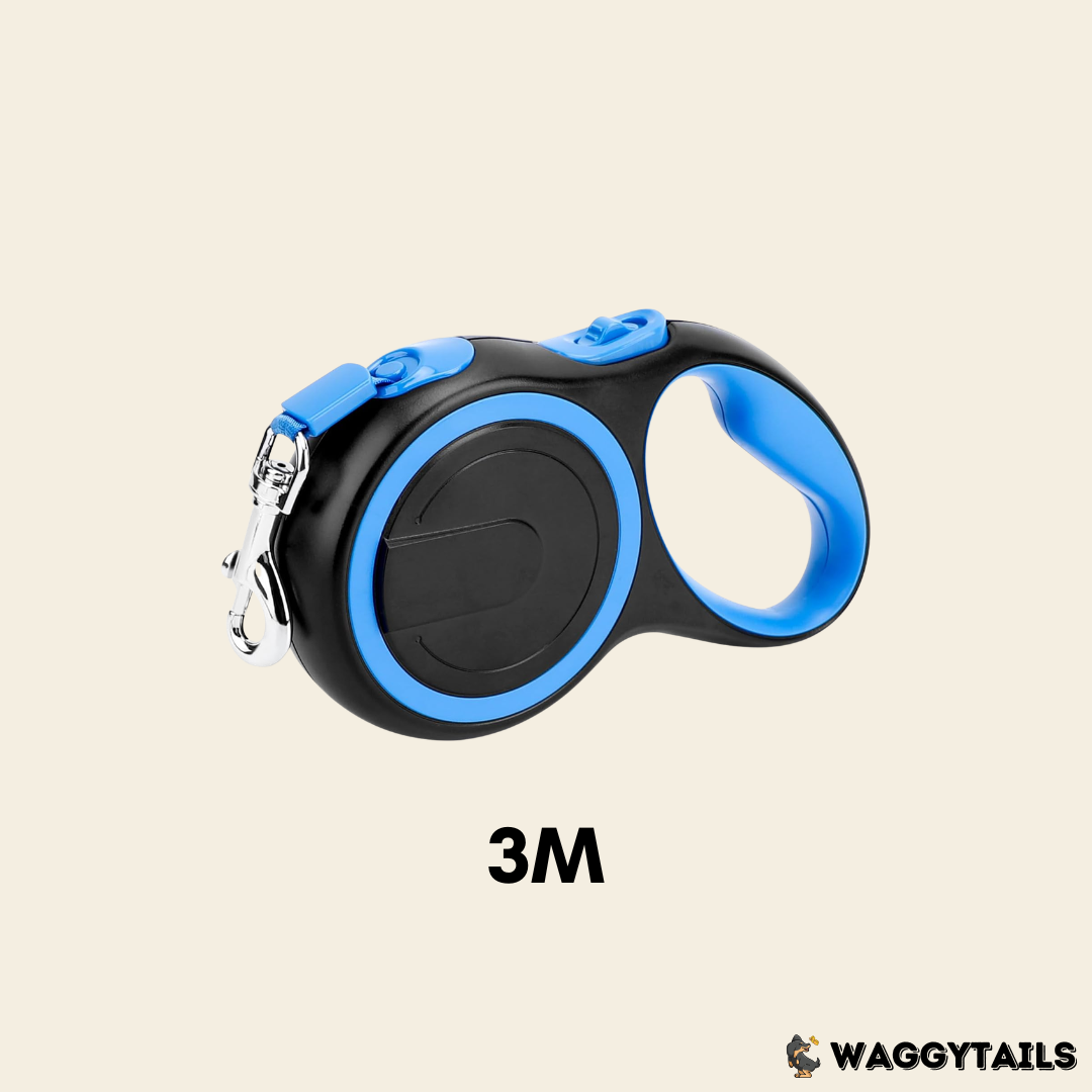 Waggytails Retractable Dog Leash - Blue