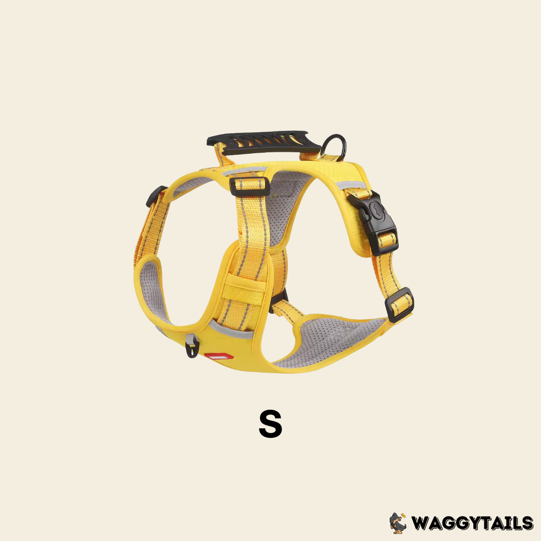 Waggytails Adjustable Reflective Dog Harness - Yellow