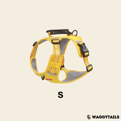 Waggytails Adjustable Reflective Dog Harness - Yellow