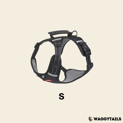 Waggytails Adjustable Reflective Dog Harness - Black