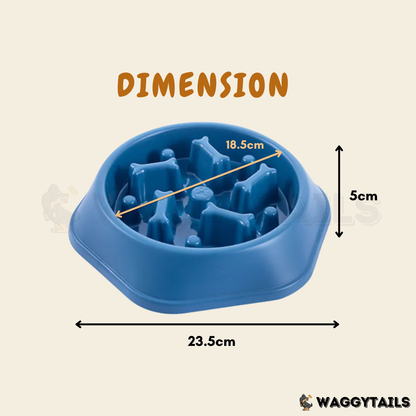 Waggytails Slow Feeder Bowl - Blue