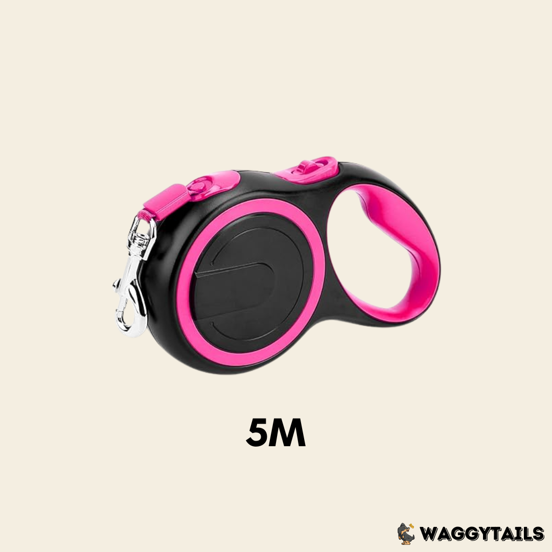 Waggytails Retractable Dog Leash - Pink