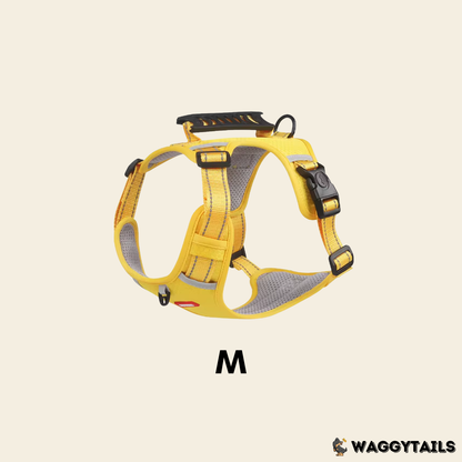 Waggytails Adjustable Reflective Dog Harness - Yellow